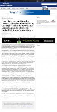 Forex Peace Army -  Business Journal of Greater Milwaukee - Stock Liquidity Discussion