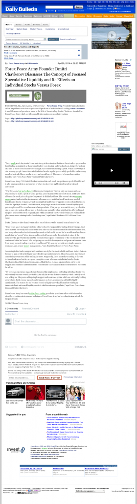 Forex Peace Army - Inland Valley Daily Bulletin (Ontario, CA)- Stock Liquidity Discussion