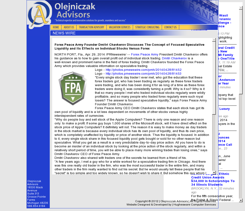 Forex Peace Army - Olejniczak Advisors- Stock Liquidity Discussion
