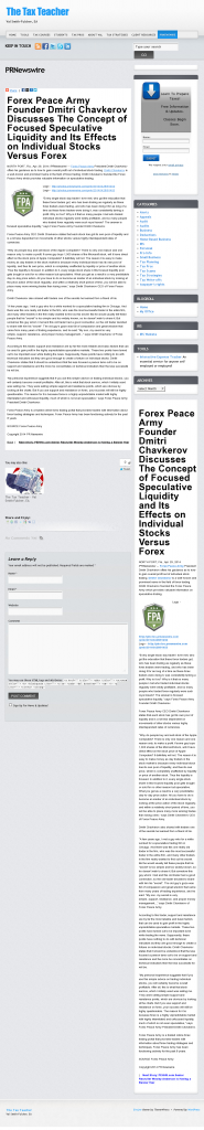 Forex Peace Army - The Tax Teacher- Stock Liquidity Discussion